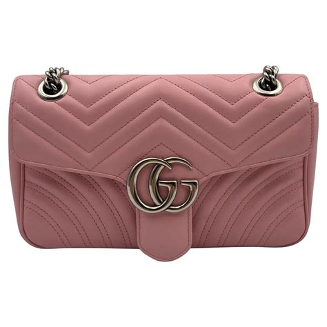 borsa gucci rosa e rosa chiaro|GUCCI Mini borsa a mano GG Marmont rosa in pelle .